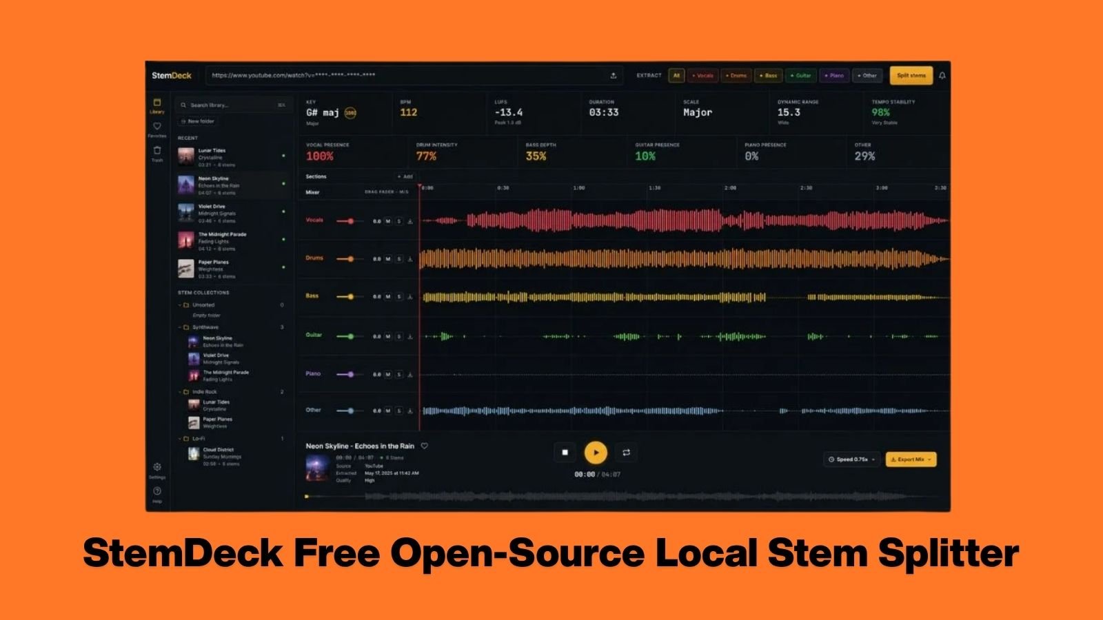 StemDeck: A Free Open-Source Local Stem Splitter